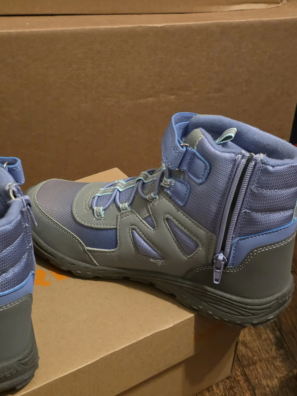 Merrell Kids Lavender and Gray Rain & Snow Boots